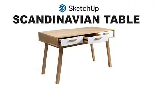 DESAIN MEJA SKANDINAVIA DENGAN GOOGLE SKETCHUP