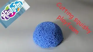 Educational ASMR cutting blue play foam. Amazing relaxing calming sounds [squishy, sticky video 4]