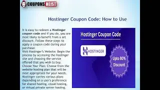 Hostinger Discount Coupon 2025 &ndash; Get Affordable Web Hosting Deals