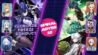Spiral Abyss 5.6 | C0 Clorinde Freeze Conduct and C0 Kinich Burning (Deepwood Arlecchino) #genshin