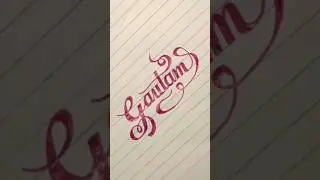Gautam name writing easy in calligraphy ❤️♻️✳️/#Babasahebdoke /