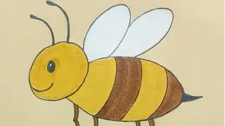 मधुमक्खी का चित्र बनाना सीखें 🐝| Learn to draw honey bee drawing 🐝 @mr.indianchitrkar 