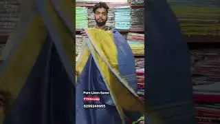 big border golden zari Linen saree #linensarees