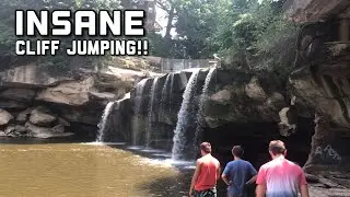 INSANE CLIFF JUMPING | Elyria, Ohio - Cascade Park East Falls