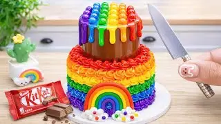 Miniature Rainbow Buttercream Cake Decorating 🌈 1000+ Mini Rainbow Cake Recipe Ideas