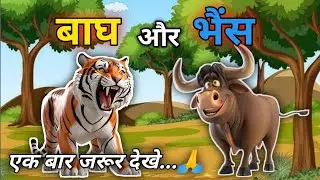 बाघ और भैंस की कहानी | Tiger and buffalo story | Hindi kahaniyan | #story #kahaniyan #cartoon