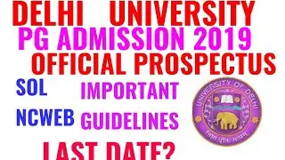 DELHI UNIVERSITY PG ADMISSION 2019!! DU PG ADMISSION PROCESS 2019 20