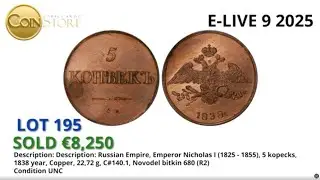 COINSTORE AUCTION E-LIVE 9 SUMMARY - COINS