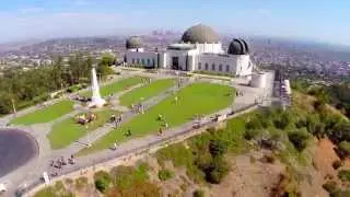 DJI Phantom 2 over Griffith Observatory, Hollywood, California (aerial views from quadcopter drone)