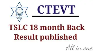 CTEVT | TSLC 18 month Sudurpaschim Province Back Result published | ctevt update #allinone