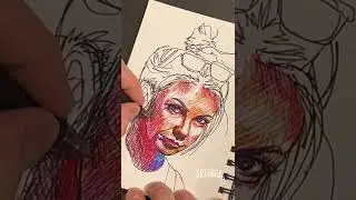 Ink Pen Portrait Sketch. Pilot G-2 Pens #shorts