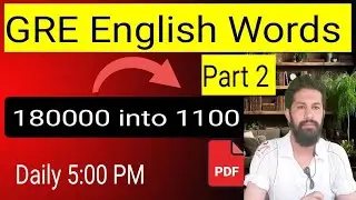 GRE Vocabulary | English Words | CSS PMS PCS | Foreign Scholarships | Part 2