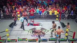 WWE 2k25 faction wars stage 5 main event men's 4 on 4 tag team match Saturday January 10th 2026