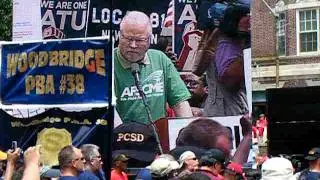 Union leader fires up the crowd at Trenton rally