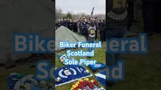 Outlaw Biker funeral Sole Piper, Scotland. Irish Motorcycle Life. #motorcycle #harley #bikelife