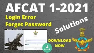 AFCAT login Problem || Admit Card Download Solved || Forget Password
