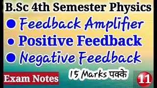 Feedback Amplifier B.Sc 4 sem|CCSU Meerut|Perspective of Modern Physics and Basic Electronics📝