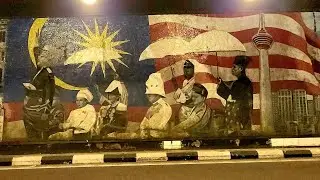 Kuala Lumpur Mosaic Street Art Wall Mural at the Jalan Sultan Hishamuddin Underpass