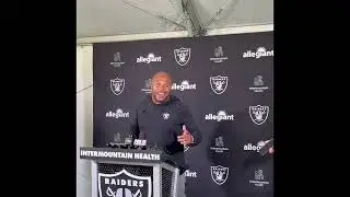 Antonio Pierce speaks to the media before practice 8/5/2024