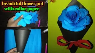 Beautiful paper flower making vase ideas at home /  paper pot with colour paper | GBM Craft Art 