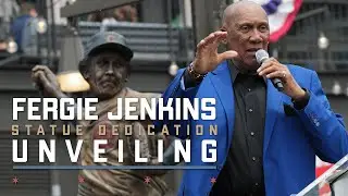 The Cubs Dedicate a Statue to Honor Hall of Fame Pitcher Fergie Jenkins and Unveil Statue Row