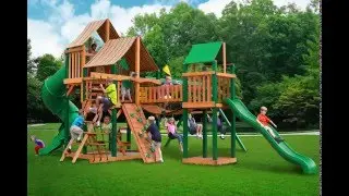 Treasure Trove Swing Set w Timber Shield and Sunbrella Weston Ginger Canopy