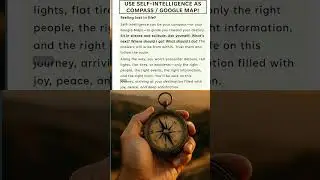 Use Self-Intelligence as compass/Google map!