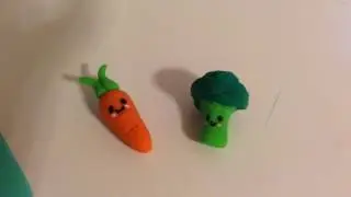 Broccoli And Carrot Clay Charms
