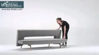 Innovation Puzzle Mixed Dance Grey Sofa Bed with Licqured Oak Legs at ba-stores.com