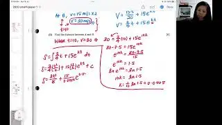 olevel 2020 AMP1 Q11 kinematics
