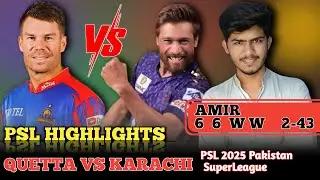 QUETTA VS KARACHI 🤯🔥 || PSL AMIR CRYING HIGHLIGHTS Pak Public Reaction Tuday Match 😭💔