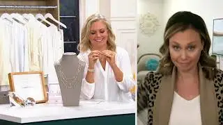 Diamonique Pave Dangle Glasses Holder Lanyard Necklace on QVC
