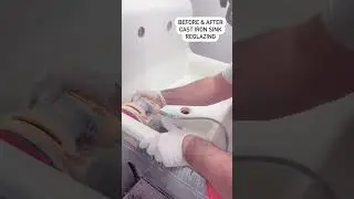 Before & after cast iron sink reglazing
