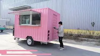 Pink Shipping Container Bar Mobile Kitchen Shop