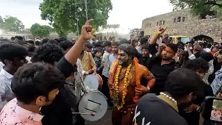 Potharaju Dance At Golconda Bonalu 2024 | Potharaju Teenmaar Steps | Golconda Bonalu | Potaraju