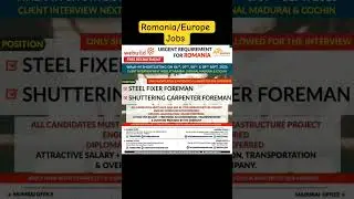 Romania jobs, Europe jobs today, Romania jobs for Indians #romaniajobs #job #europejobs #viral