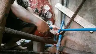 Repairing water pipe. Using ball valve and pvc pipe 1/2.