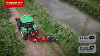 L9 flex - Offsetting Mulcher during Waterway Maintenance