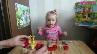 Вместе с Викой распаковываем  конструктор JDLT зоопарк/ with Vika unboxing constructor JDLT Zoo Set