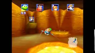 Diddy Kong racing N64 Walkthrough 9 - Dino Domain (World 1) hidden key & Fire Mountain game