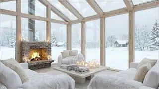 Peaceful Snowfall and Piano Music for Stress Relief and Sleep