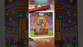 Bear Ramen page | Little Corner book by @cocowyocoloring. Buddy color w/ @coloringkristen 🧡
