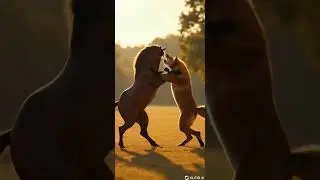 Brutal Clash: Horse vs. Fox &ndash; The Ultimate Battle! #ai #fight #kungfu #horse   #fox #epic