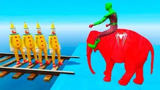 GTA 5 | Crazy Ragdoll - Spiderman On Rainbow Bridge With Minions (Funny Fails Compilations) 1