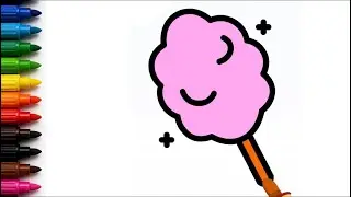 Cotton Candy Drawing & Colouring | Cake Drawing | How to Draw Cotton Candy | #drawingkids #drawing