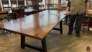 Live Edge Slab Table 4-8-foot Solid Walnut-Maple-Pine-Custom 1,000 of top in stock USA made & Import