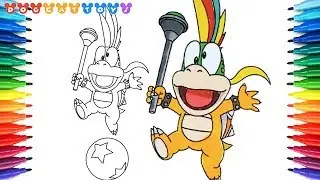 How to Draw Super Mario Bros, Lemmy of Koopalings #214 | Drawing Coloring Pages Videos for Kids