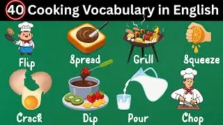 Cooking Action Words for Kids / 50 Easy Verbs to Learn👩&zwj;🍳👨&zwj;🍳