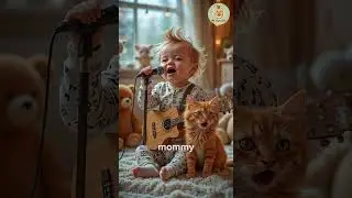I Love You Mommy - Cover by cute Baby and Kitty💖 Share to your lovely Mommy #shorts #funnykitty
