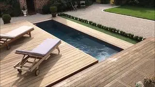 Terrasse mobile coulissante de piscine : un Rolling-Deck&reg; en un module &agrave; ouverture lat&eacute;ral